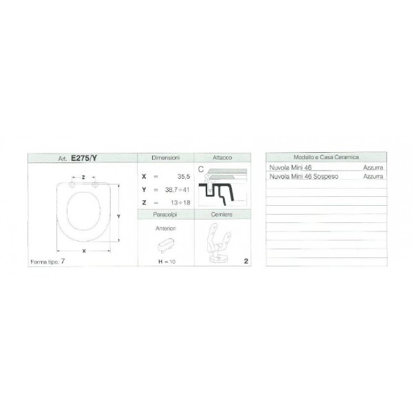 COPRIWATER NUVOLA MINI 46 BIANCO