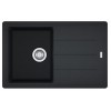 FRANKE LAVELLO FRAGRANITE INCASSO BOSTON 98998722 BFG 611-78 1 CM 78X50 1 VASCA SX CON GOCCIOLATOIO DX NERO COMPLETO DI