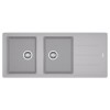FRANKE LAVELLO FRAGRANITE INCASSO BOSTON 98999947 BFG 621 CM 116X50 2 VASCHE DX CON GOCCIOLATOIO SX ALLUMINIO COMPLETO D