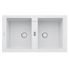FRANKE LAVELLO INCASSO FRAGRANITE MARIS 9899905 MRG 620 CM 86X50 2 VASCHE SENZA GOCCIOLATOIO REVERSIBILE BIANCO
