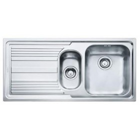FRANKE LAVELLO LOGICA LINE 85863887 LLX 651 CM 100X50 2 VASCHE DX CON GOCCIOLATOIO SX INOX COMPLETO DI SIFONE