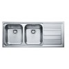 FRANKE LAVELLO LOGICA LINE 85863902 LLX 621 CM 116X50 2 VASCHE SX CON GOCCIOLATOIO DX INOX COMPLETO DI SIFONE