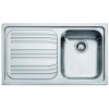 FRANKE LAVELLO RADAR 85862907 RRX 611-86 CM 86X50 1 VASCA DX CON GOCCIOLATOIO SX INOX COMPLETO DI SIFONE