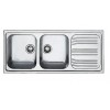 FRANKE LAVELLO RADAR 85862962 RRX 621 CM 116X50 2 VASCHE SX CON GOCCIOLATOIO DX INOX COMPLETO DI SIFONE