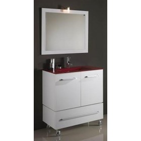 COMPONIBILE DA BAGNO SERIE MODERNO CON CARRELLO ESTRAIBILE CM 80