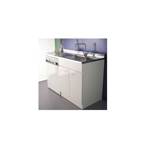 SOTTOLAVELLO 120X60 BIANCO PER LAVELLO INOX PREDISPOSIZIONE LAVATRICE CON TERZO FIANCO