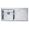 FRANKE LAVELLO GALASSIA 101.0017.509 GAX 611 CM 100X50 1 VASCA SX CON GOCCIOLATOIO DX INOX COMPLETO DI SIFONE