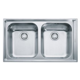FRANKE LAVELLO NEPTUNE 101.0040.733 NEX 620 CM 86X51 2 VASCHE SENZA GOCCIOLATOIO INOX COMPLETO DI SIFONE