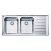 FRANKE LAVELLO NEPTUNE PLUS 101.0040.736 NEX 621 CM 116X51 2 VASCHE DX CON GOCCIOLATOIO SX INOX COMPLETO DI SIFONE