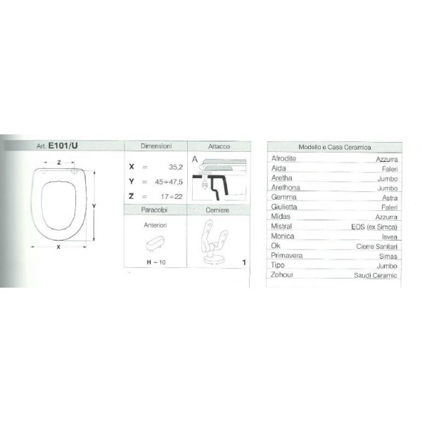 COPRIWATER AIDA, MIDAS, AFRODITE  BIANCO