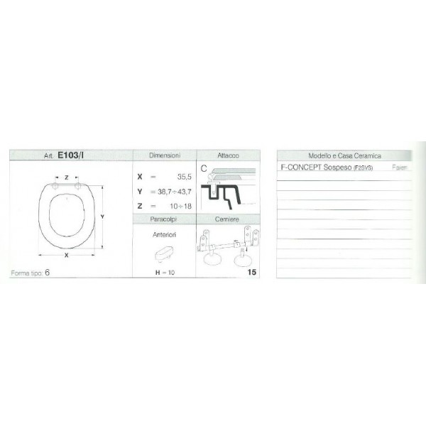 COPRIWATER F-CONCEPT SOPESO  BIANCO