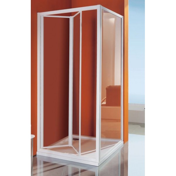 BOX CIAO PORTA A SOFFIETTO PROFILO CROMO CM 64-70 CRISTALLO TRASPARENTE SAMO B2660ULUTR