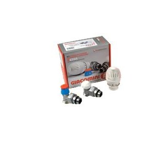 KIT TESTA TERMOSTATICA + VALVOLA TERMOSTATILIZZABILE ANGOLO FERRO 1/2 + DETENTO ANGOLO FERRO 1/2 GIACOMINI R470FX003