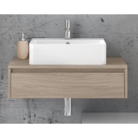 COMPOSIZIONE BASE SOSPESA A CASSETTONE TREVI LAVABO APPOGGIO COMPRESO CM. 60 BIANCO