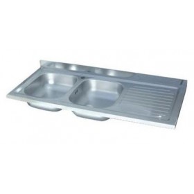 LAVELLO SERIE APPOGGIO 135X60 2 VASCA DX SGOCCIOLATOIO SX