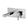 MISCELATORE INCASSO LAVABO CON PIASTRA IN ACCIAIO INOX 250X100  LEVE  PAFFONI CON BOCCA 240 MM CROMO LES106CR