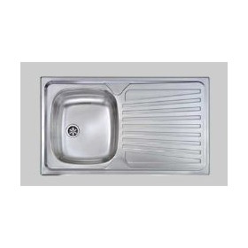 LAVELLO INCASSO INOX 86X50 1 VASCA SGOCCIOLATOIO DX