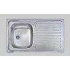 LAVELLO INCASSO INOX 86X50 1 VASCA SGOCCIOLATOIO DX