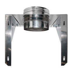 SUPPORTO MURALE PER CANNA FUMARIA MONO PARETE INOX  AISI 304 D.300