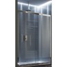 BOX PORTA SCORREVOLE A DUE ANTE MAYA SLIDE 113-121 CROMO CRISTALLO TRASPARENTE MM. 6 FORTE CON TRATTAMENTO CLEAN