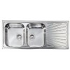 LAVELLO INOX INCASSO 116x50  A 2 VASCHE CON GOCCIOLATOIO DX