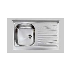 LAVELLO APPOGGIO INOX CM 100X50 1 VASCA DX CON GOCCIOLATOIO SX