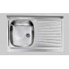 LAVELLO APPOGGIO INOX CM 100X50 1 VASCA DX CON GOCCIOLATOIO SX