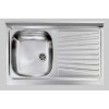 LAVELLO APPOGGIO INOX CM 80X50 1 VASCA SX CON GOCCIOLATOIO DX