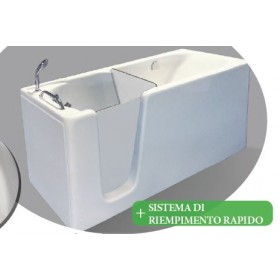 VASCA IDEALE PER DISABILI  170X70 TELAIO E PANNELLO CON RUBINETTERIE  RIEM.RAPIDO VERSIONE 2