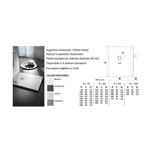 PIATTO DOCCIA 160X70  ULTRAFLAT BIANCO