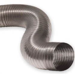 TUBO FLESSIBILE INOX DOPPIA PARETE .100 INTERNO LISCIO AL MT