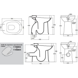 VASO BIDET DISABILE COMFORT CON EROGATORE  SCARICO PAVIMENTO