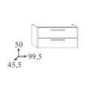 BASE PORTALAVABO DUE CASSETTI BEST  BIANCO LUCIDO  CM.100