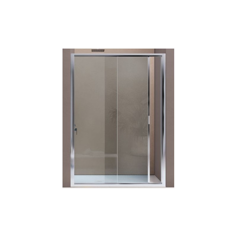 BOX AMERICA QUATTRO PORTA SCORREVOLE A DUE ANTE SAMO 126/133 BIANCO OPACO CRISTALLO SATINATO