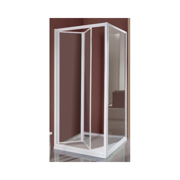 BOX CIAO PORTA A SOFFIETTO PROFILO BIANCO CM 77-81 CRISTALLO TRASPARENTE SAMO B2662LO1TR