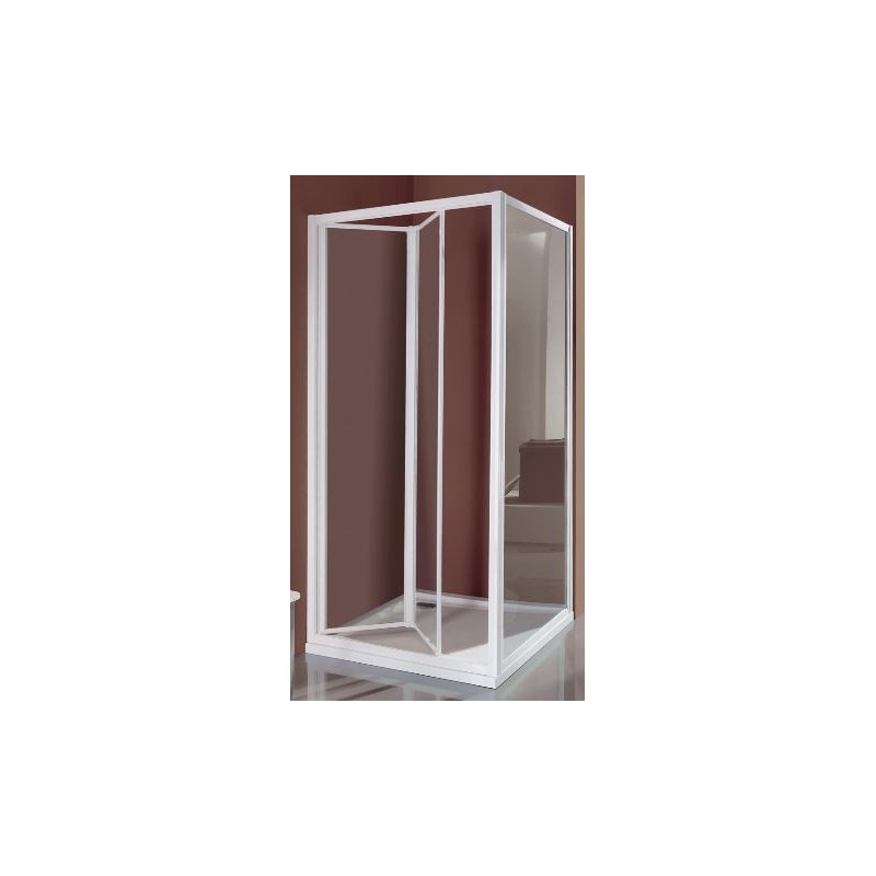 BOX CIAO PORTA A SOFFIETTO PROFILO CROMO CM 89-93 CRISTALLO TRASPARENTE SAMO B2665ULUTR