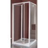 BOX CIAO PORTA A SOFFIETTO PROFILO CROMO CM 93-97 CRISTALLO TRASPARENTE SAMO B2666ULUTR