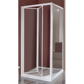 BOX CIAO PORTA A SOFFIETTO PROFILO CROMO CM 97-101 CRISTALLO STAMPATO SAMO B2667ULUST