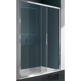 BOX EUROPA PORTA SCORREVOLE A 2 ANTE SAMO 116/122  B7883 SARAS SATINATO ARGENTO CRISTALLO SATINATO ACQUA MM.6