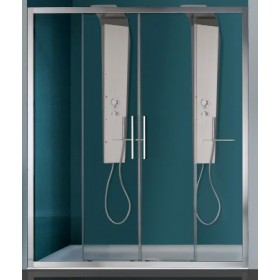 BOX EUROPA PORTA SCORREVOLE A 4 ANTE SAMO 146-152 B7845SARAS SATINATO ARGENTO CRISTALLO SATINATO ACQUA