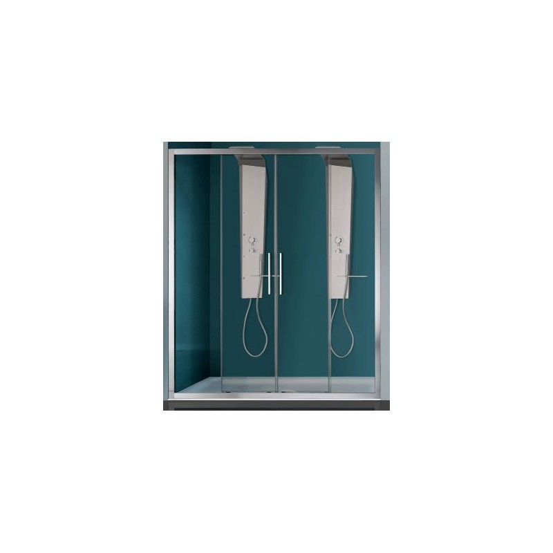 BOX EUROPA PORTA SCORREVOLE A 4 ANTE SAMO 146-152 B7845SARAS SATINATO ARGENTO CRISTALLO SATINATO ACQUA