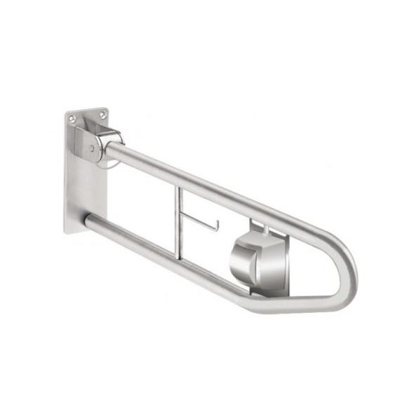 MANIGLIONE RIBALTABILE CON PORTAROTOLO CM 70 CROMO