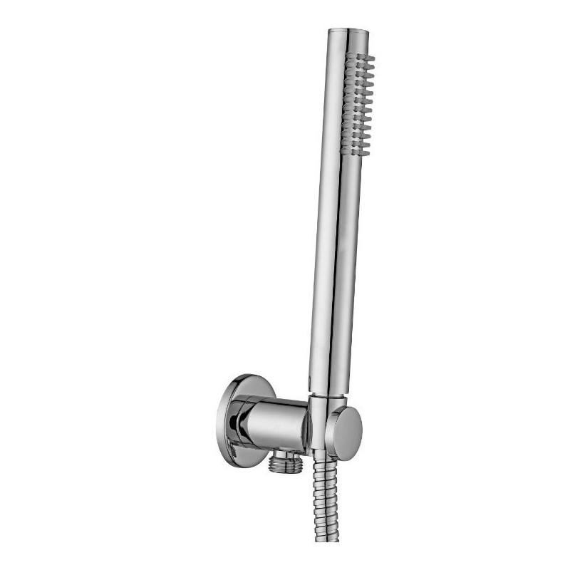Set doccia duplex Paffoni con presa acqua, flessibile e doccia tonda NERO OPACO ZDUP094