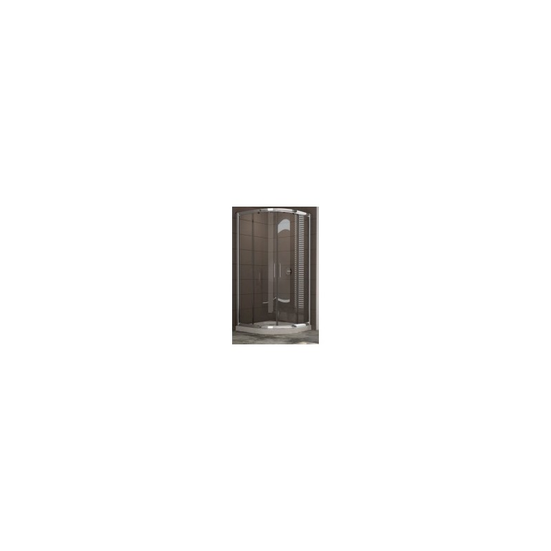 BOX ANGOLO SEMICIRCOLARE OXI SLIDE ANG.76,5/80,5 X 76,5/80,5TELAIO ALLUMONO  OSSIDATO  BSLXR500 CRISTALLO TRASPARENTE