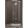 BOX ANGOLO SEMICIRCOLARE OXI SLIDE ANG.76,5/80,5 X 76,5/80,5TELAIO ALLUMONO  OSSIDATO  BSLXR500 CRISTALLO TRASPARENTE