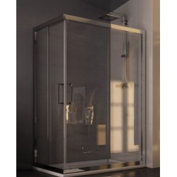 BOX PARETE SCORREVOLE UN LATO DI DUE SERIE  ESSENCE  67,5/70 CROMO CRISTALLO TRASPARENTE MM. 6 FORTE BEA10 SX