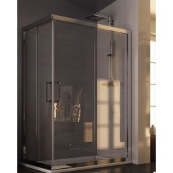 BOX PARETE SCORREVOLE UN LATO DI DUE SERIE ROMA  97/101 CROMO CRISTALLO CINCILLA' MM. 6 FORTE