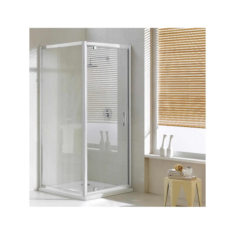 BOX PORTA AD UN ANTA A BATTENTE S SLIDE  68-76 BIANCO CRISTALLO CINCILLA' MM. 6 FORTE