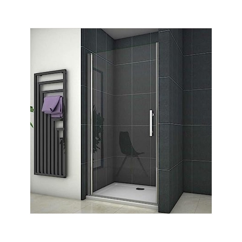 BOX PORTA AD UN ANTA A BATTENTE S SLIDE  86/94 CROMO CRISTALLO TRASPARENTE MM. 6 FORTE BL753