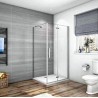 BOX PORTA AD UN ANTA A BATTENTE S SLIDE 76-84  BIANCO CRISTALLO TRASPARENTE MM. 6 FORTE BL752